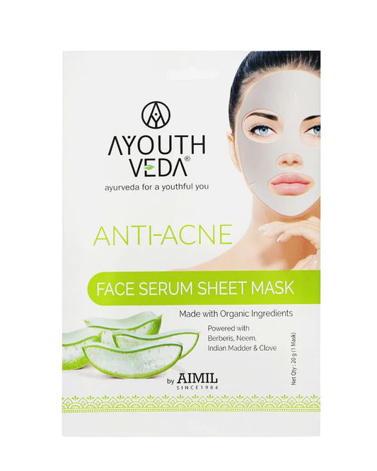 Ayouthveda  Anti Acne Face Sheet Serum Mask - (30 ml) (Mini/Small pack/Sample)