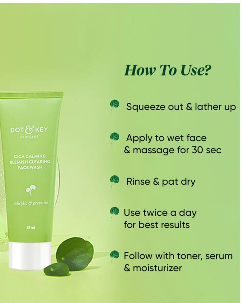 How to Use Dot & Key Skincare Cica Calming Blemish Clearing Face Wash