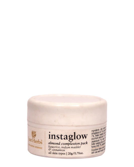 Just Herbs Insta Glow Almond complexion pack - (20gms) (Mini/Small pack/Sample)
