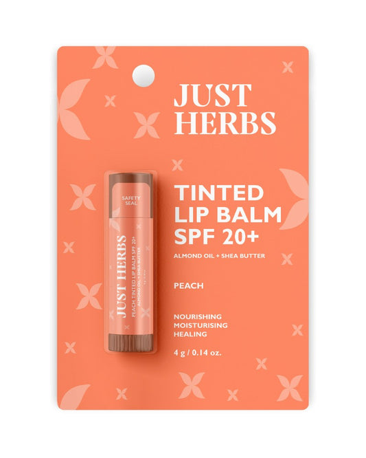 Just Herbs Tinted Lip Balms SPF 20+ - Peach Flavour ( 4 Gm )