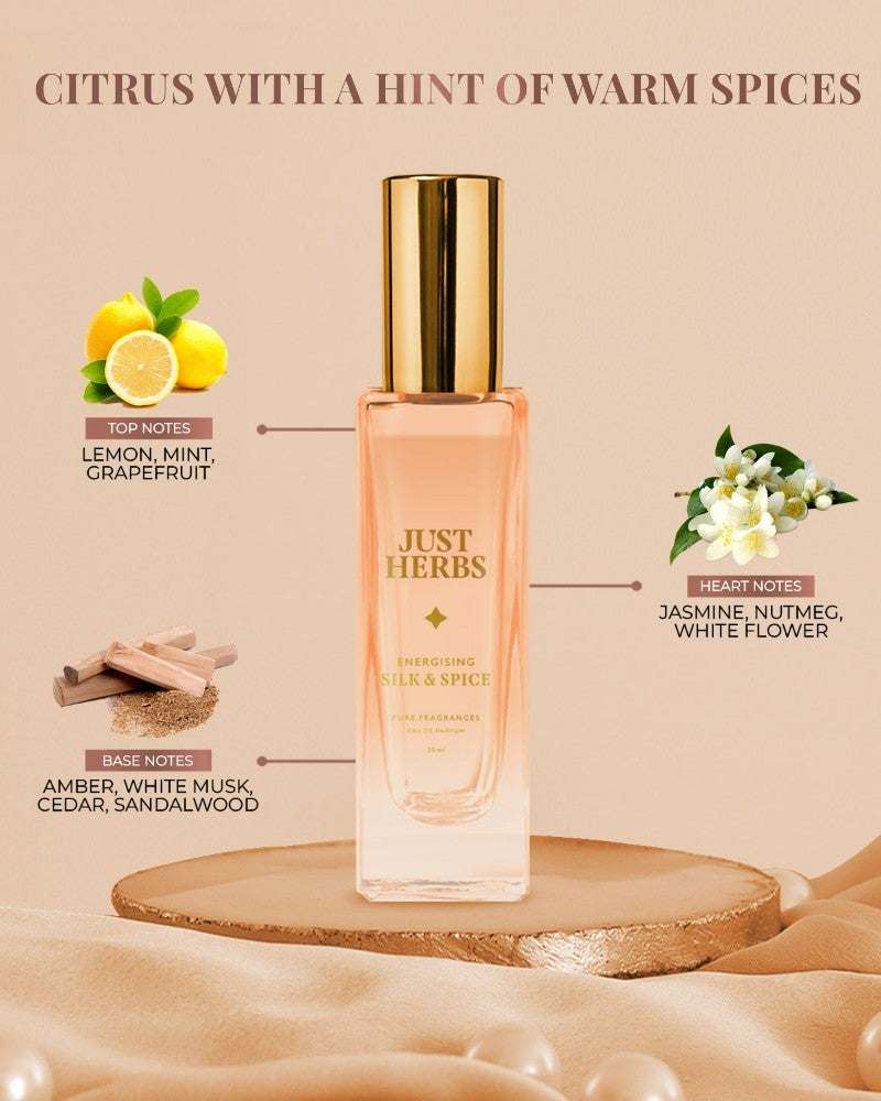 Just Herbs Energizing Silk and Spice Eau De Parfum ( 20 ml ) ( Mini / Small Pack / Sample )