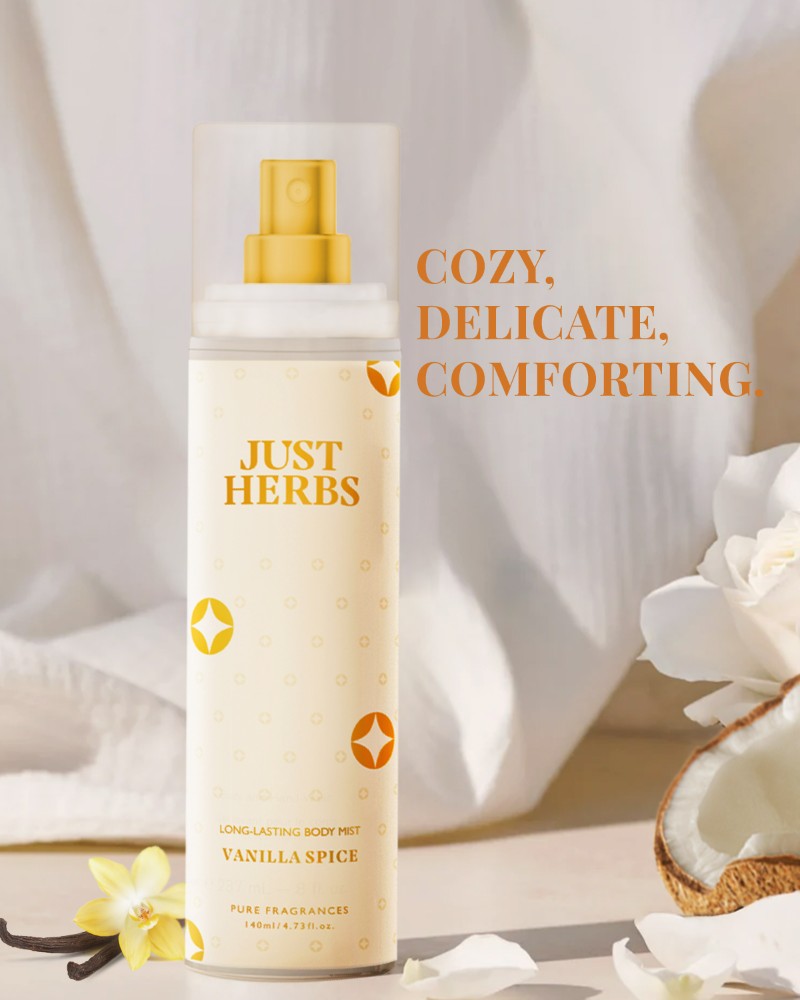 Just Herbs Long-Lasting Vanilla Spice Body Mist ( 140 ml )