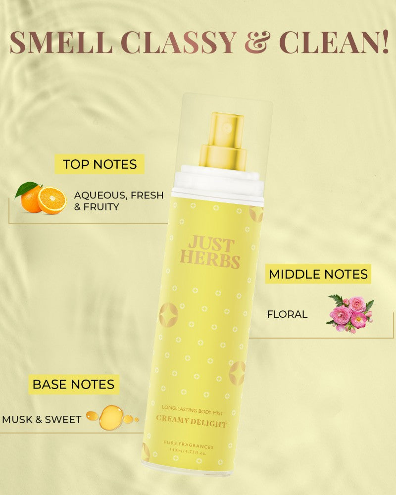 Just Herbs Long-Lasting Creamy Delight Body Mist ( 140 ml )