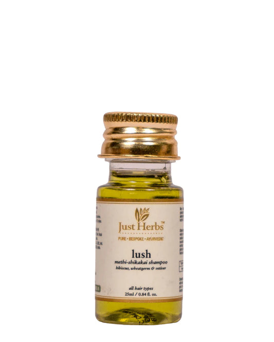 Just Herbs Lush Methi Shikkai Shampoo - (25ml) (Mini/Small pack/Sample)