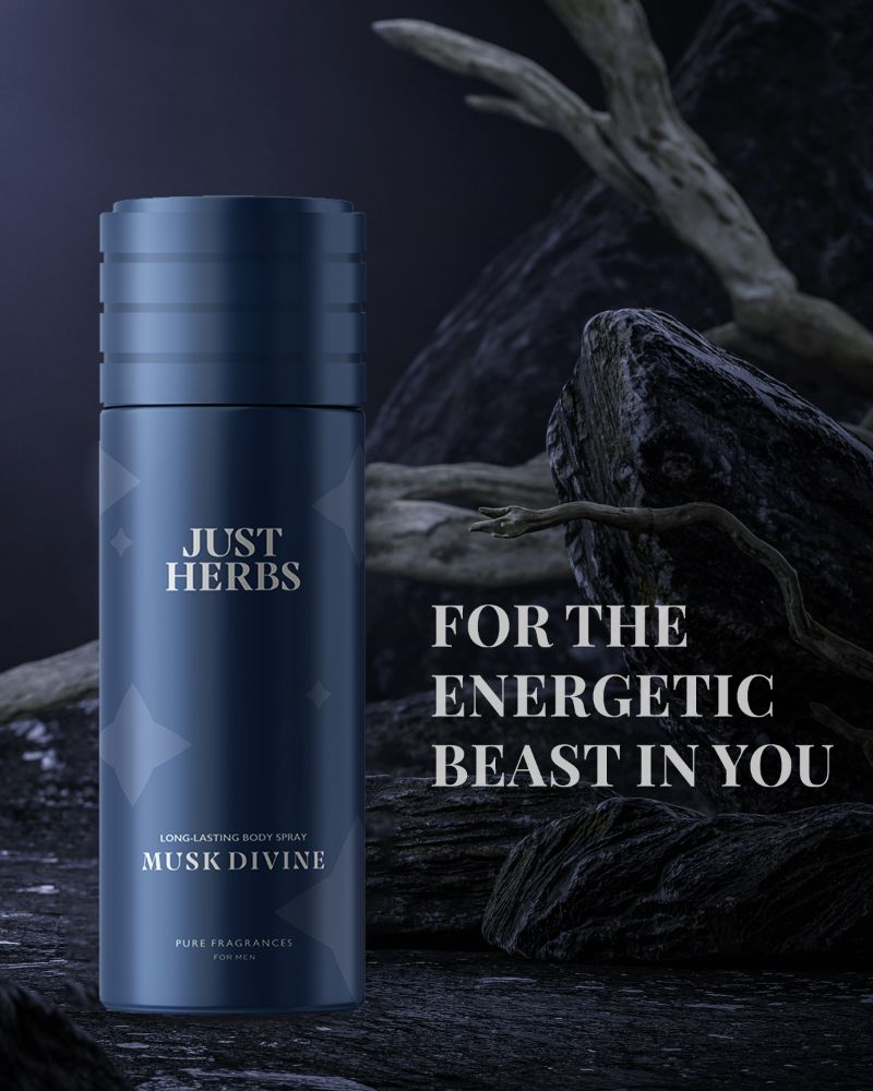 Just Herbs Long Lasting Musk Divine Deodorant Body Spray For Men