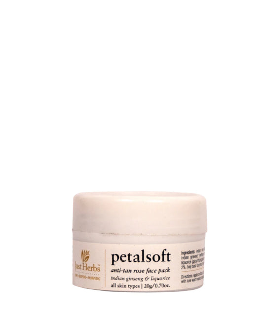 Just Herbs Petal soft anti tan rose face pack - (20gms) (Mini/Small pack/Sample)