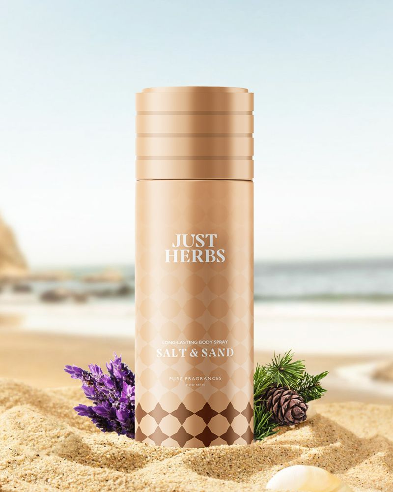 Just Herbs Long Lasting Salt and Sand Deodorant Body Spray For Men