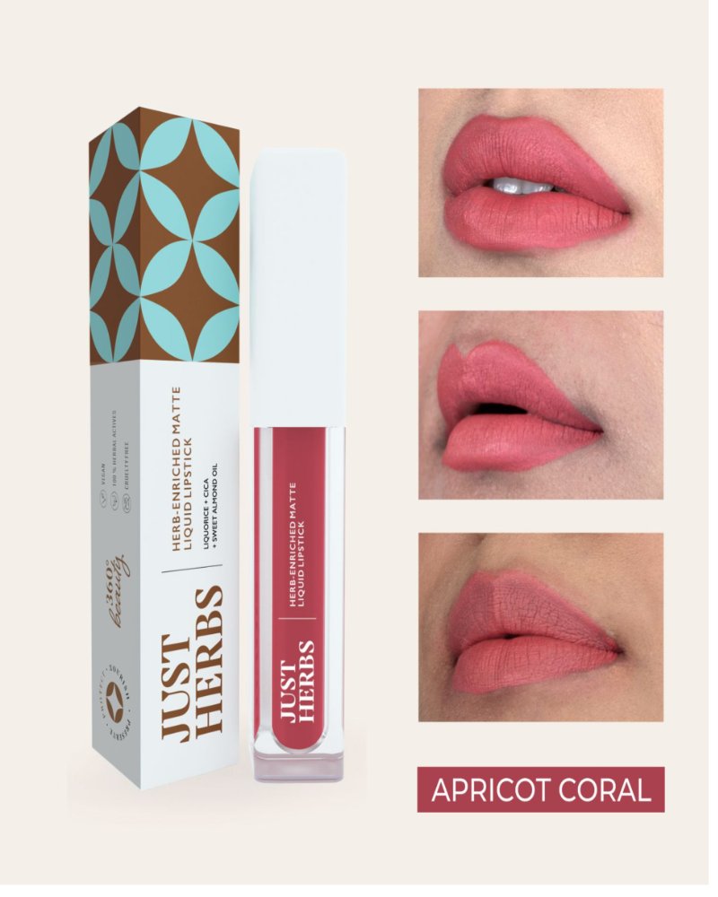 Just Herbs - Herb-enriched Matte Liquid Lipstick - Apricot Coral