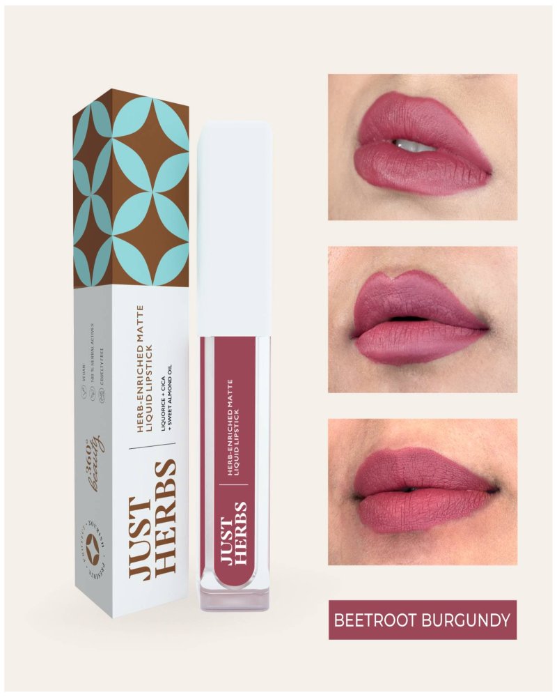 Just Herbs - Herb-enriched Matte Liquid Lipstick - Beetroot Burgundy