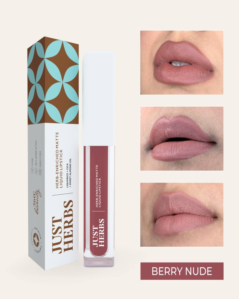 Just Herbs - Herb-enriched Matte Liquid Lipstick - Berry Nude