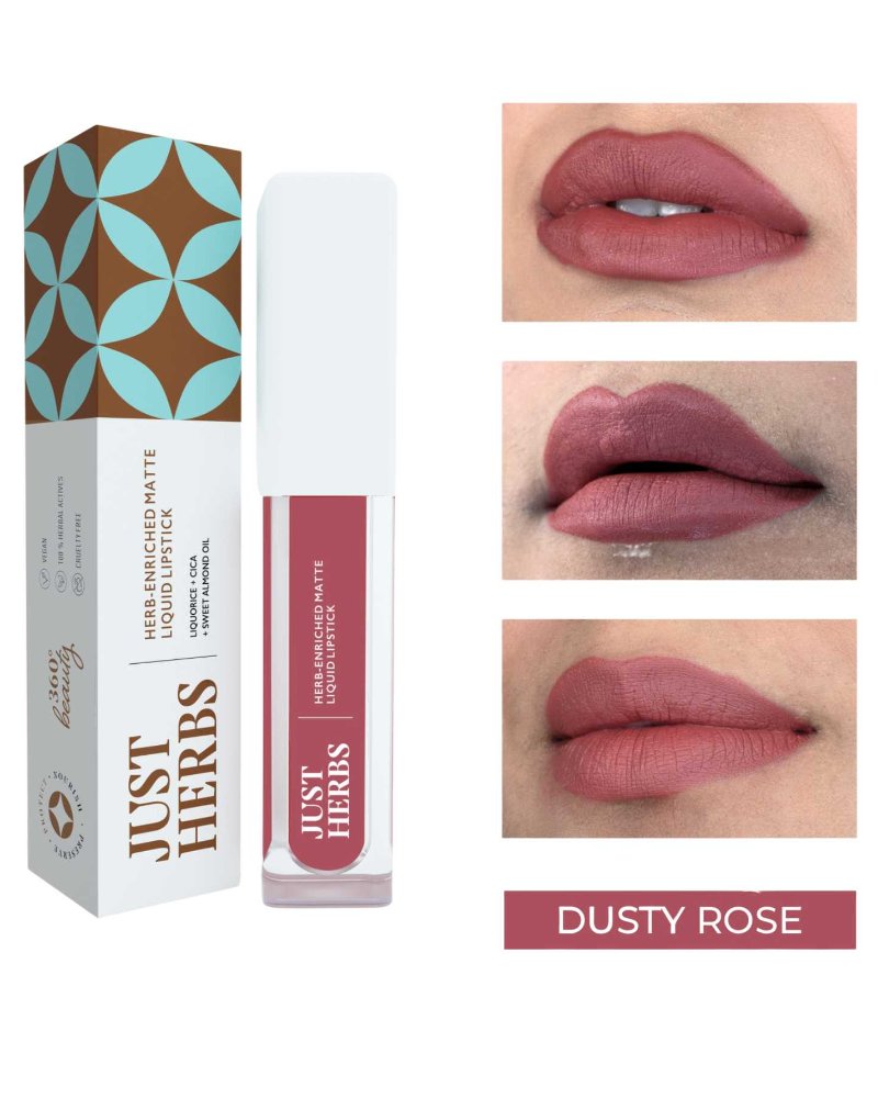 Just Herbs - Herb-enriched Matte Liquid Lipstick - Dusty Rose