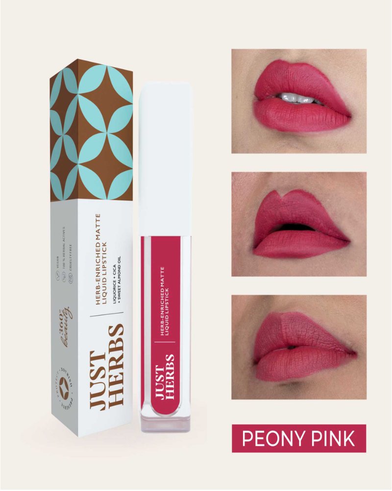 Just Herbs - Herb-enriched Matte Liquid Lipstick - Peony Pink