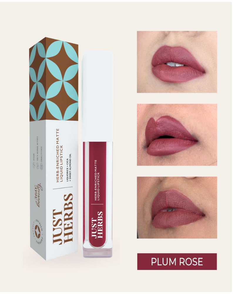 Just Herbs Herbenriched Matte Liquid Lipstick Plum Rose