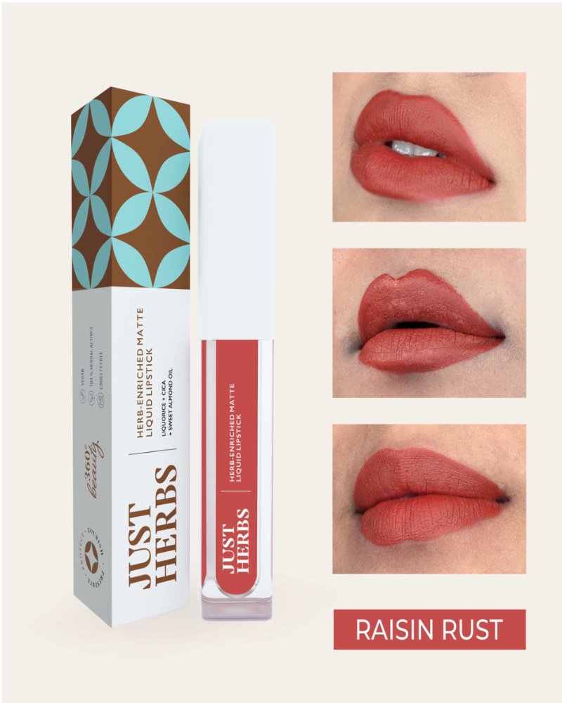 Just Herbs - Herb-enriched Matte Liquid Lipstick - Raisin Rust