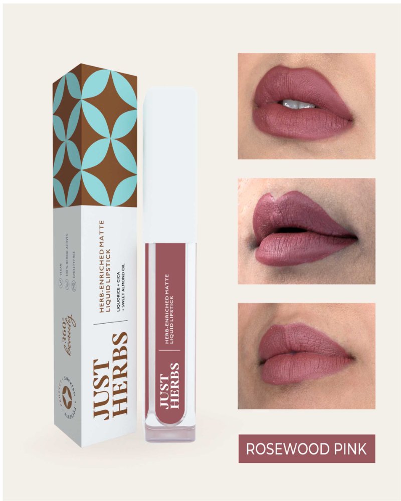 Just Herbs - Herb-enriched Matte Liquid Lipstick - Rosewood Pink