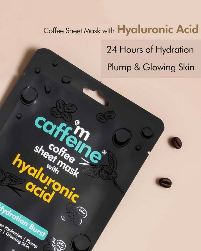 mCaffeine Coffee Sheet Mask ( Pack of 3 ) | Hyaluronic Acid | Coconut Water | Vitamin C